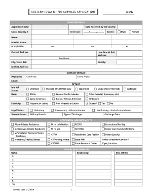 EASTERN IOWA MHDS SERVICES APPLICATION County - cedarcounty