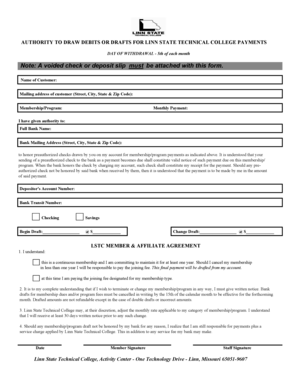 Linn State Technical College Payment Authorization Form
