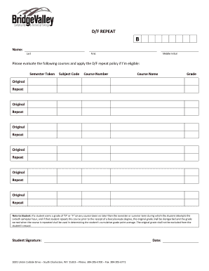 D/F Repeat Policy Form