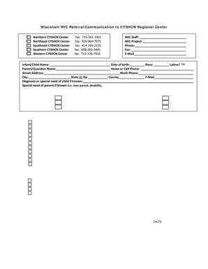 Wisconsin WIC Referral Form