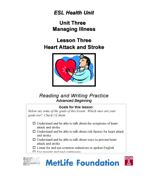 ESL Health Unit Lesson on Heart Attack and Stroke