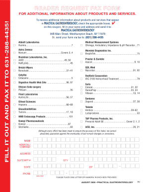 Reader Request Fax Form