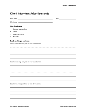 Client Interview Worksheet