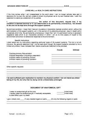 Connecticut Living Will and Health Care Directive