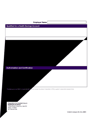 Health Savings Account Employee Enrollment Form