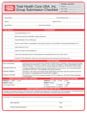 Group Submission Checklist