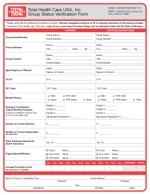 Group Status Verification Form