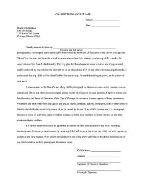 Chicago School Media Consent Form