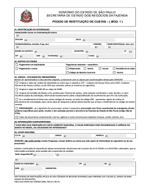 Pedido de Restituição de Custas