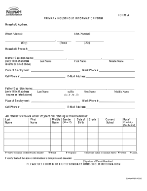 Primary Household Information Form