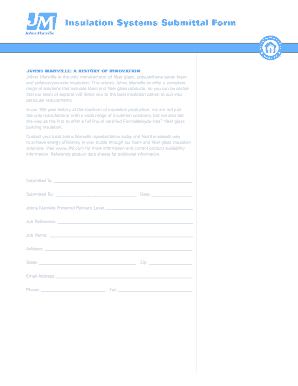 Insulation Systems Submittal Form