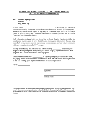 Informed Consent for Foreclosure Prevention