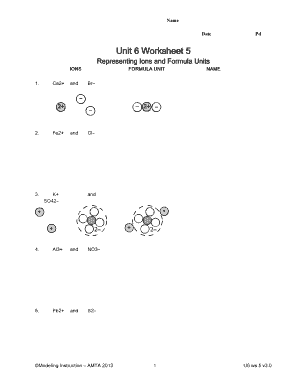 Unit 6 Worksheet 5 Representing Ions And Formula Units Answers Key - Fill  and Sign Printable Template Online