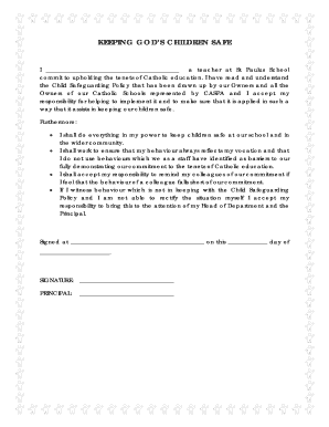 Teacher Child Safeguarding Commitment Form