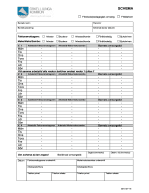 Swedish Childcare Attendance Form