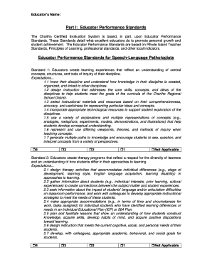 Educator Performance Standards Evaluation Form