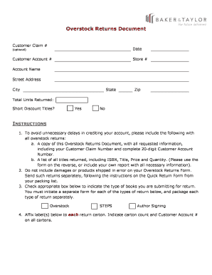 Overstock Returns Document