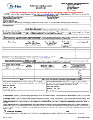Health Care and Dependent Care Claim Form