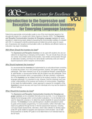 Expressive and Receptive Communication Inventory