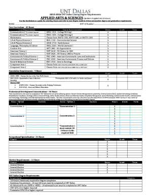 UNT Dallas Bachelor of Applied Arts & Science Degree Requirements