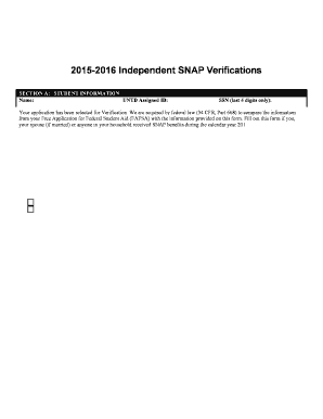 SNAP Verification Form