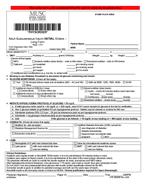 Adult Subcutaneous Insulin Initial Orders