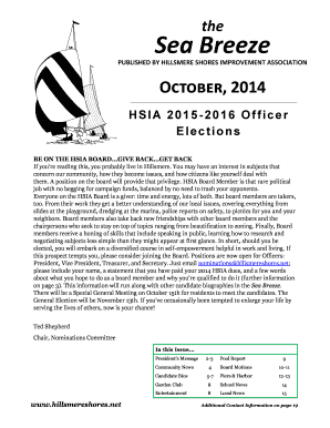 Word form exercises - PU LISHED Y HILLSMERE SHORES IMPROVEMENT ASSOIATION