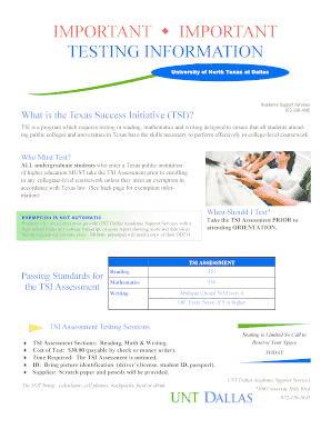 Texas Success Initiative (TSI) Exemption Form