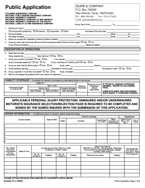 Texas Public Application for Commercial Vehicle Insurance