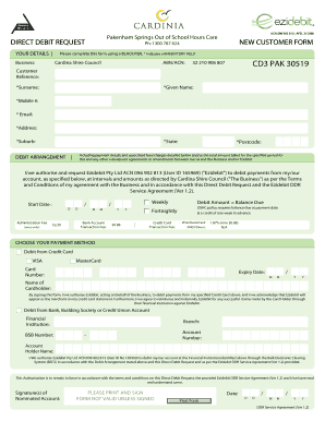 Direct Debit Request Form
