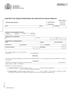 Contrato de Trabajo Indefinido del Servicio de Hogar Familiar
