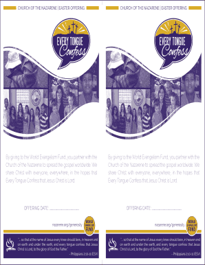 Church of the Nazarene Easter Offering Form