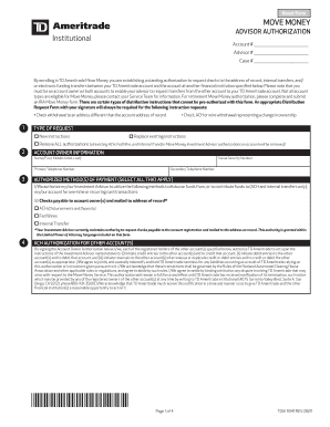 TD Ameritrade Move Money Authorization Form