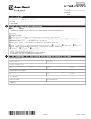 TD Ameritrade Investment Advisor Account Application