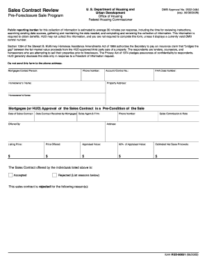 HUD Pre-Foreclosure Sale Contract