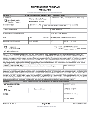 NIH Transhare Program Application