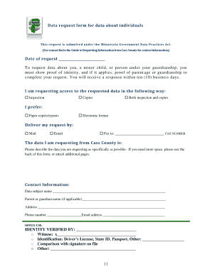 Minnesota Data Request Form