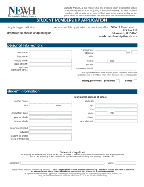 Student Membership Application