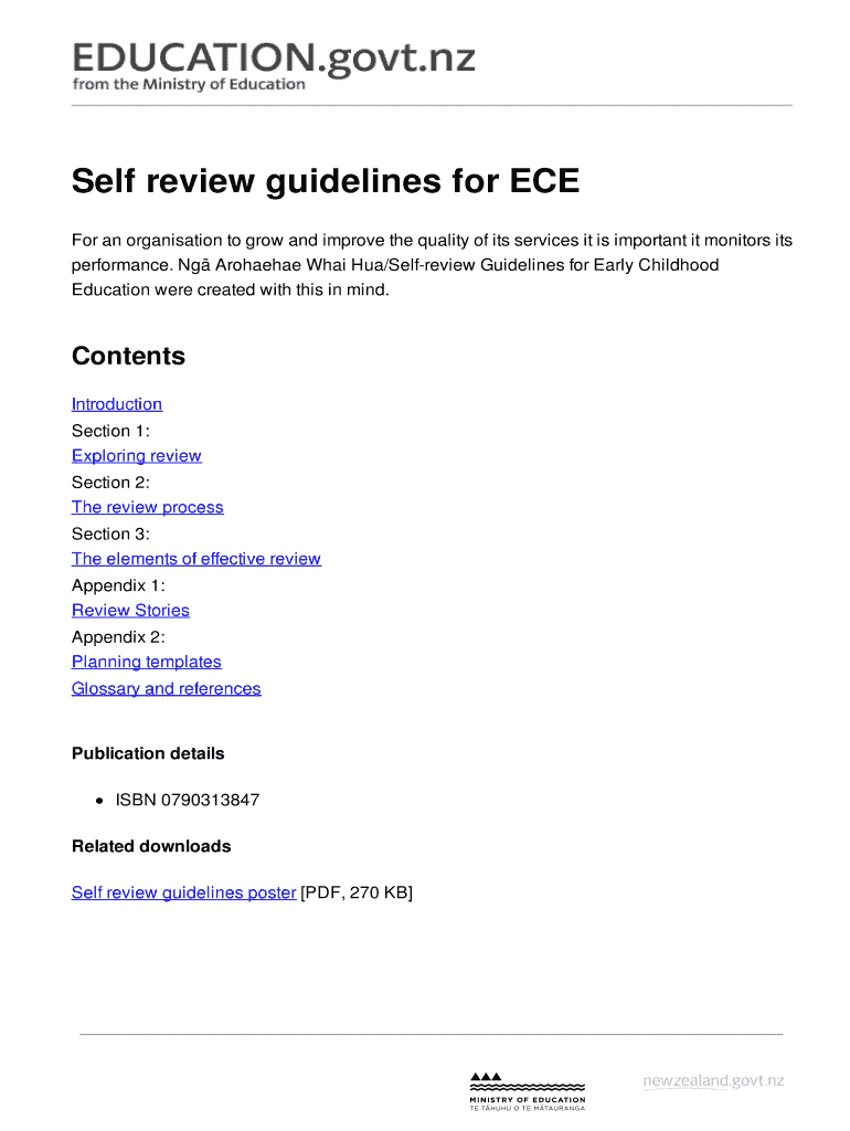 Fillable Online Self review guidelines for ECE Fax Email Print pdfFiller
