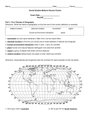 Social Studies Midterm Review Packet