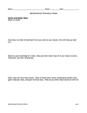 Mathematical Chemistry Notes