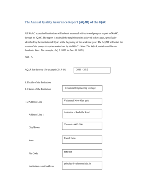 Annual Quality Assurance Report (AQAR) for NAAC Accredited Institutions