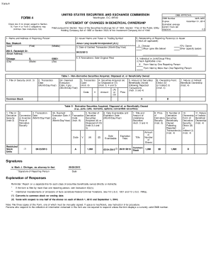 Form 4 Statement of Changes in Beneficial Ownership