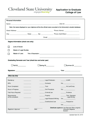Application to Graduate