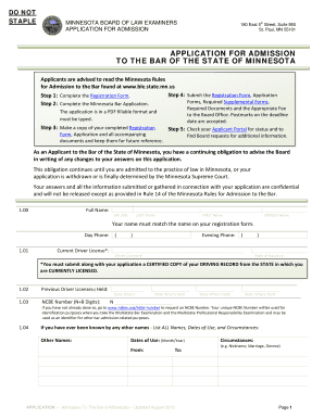 Minnesota Bar Application