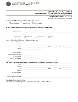 Minnesota Bar Exam Debt Disclosure Form