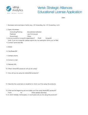 Verisk Educational License Application