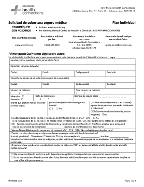 Solicitud de cobertura seguro médico