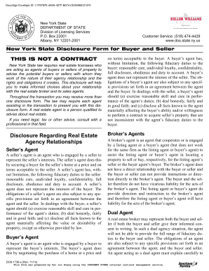 New York State Disclosure Form for Buyer and Seller