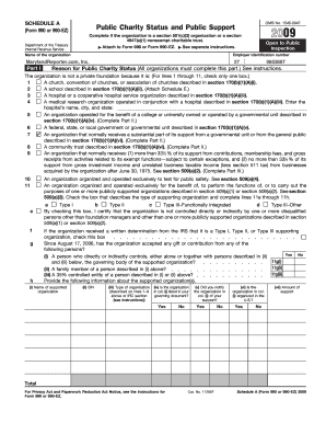 Schedule A Form 990 or 990-EZ